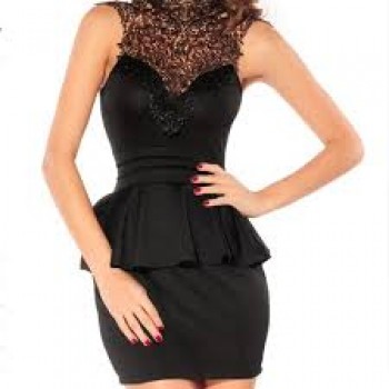 Elegant peplum dress with lace